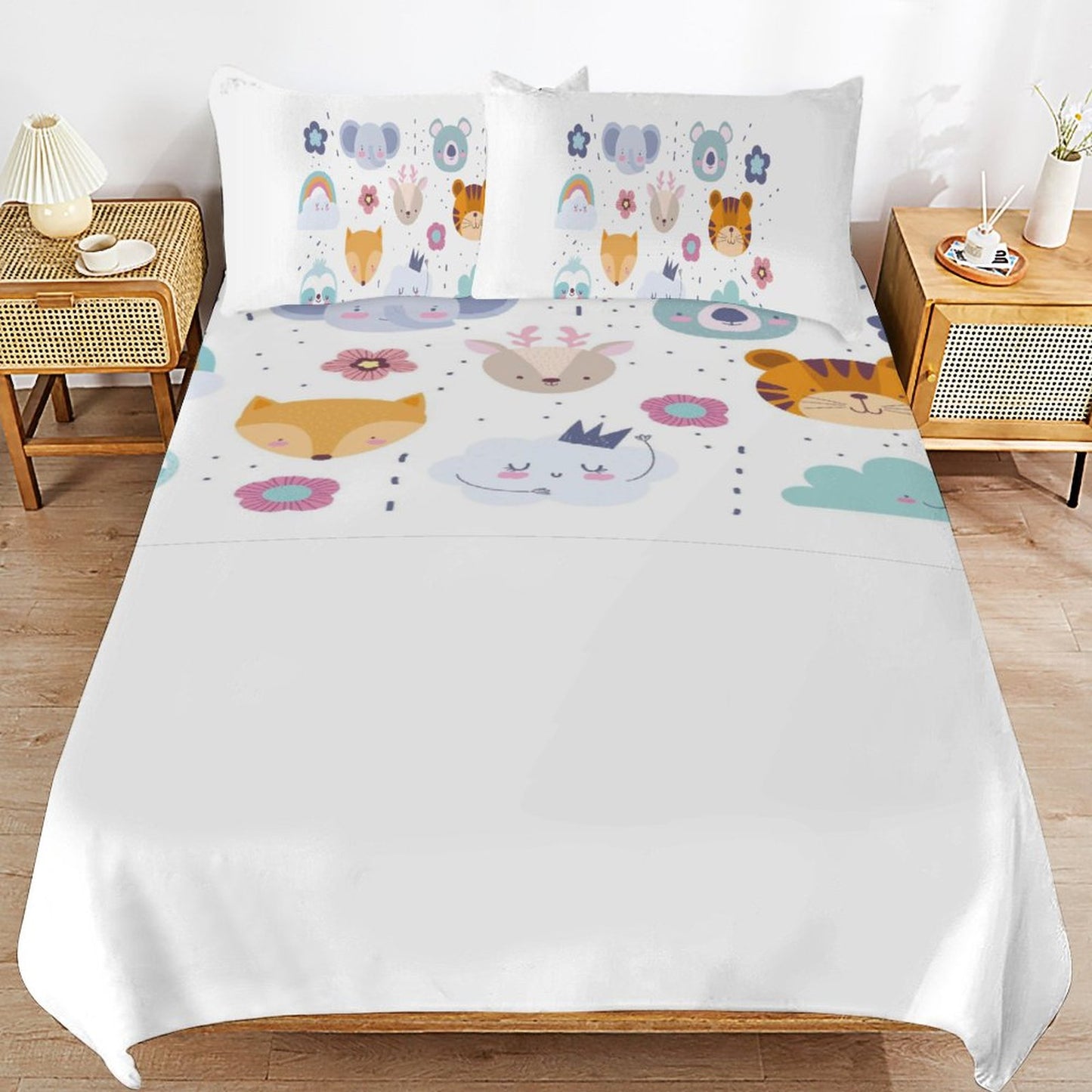 3-Piece Bedding Set-86"×70"/ 218×177cm (Dual-sidede Printing)