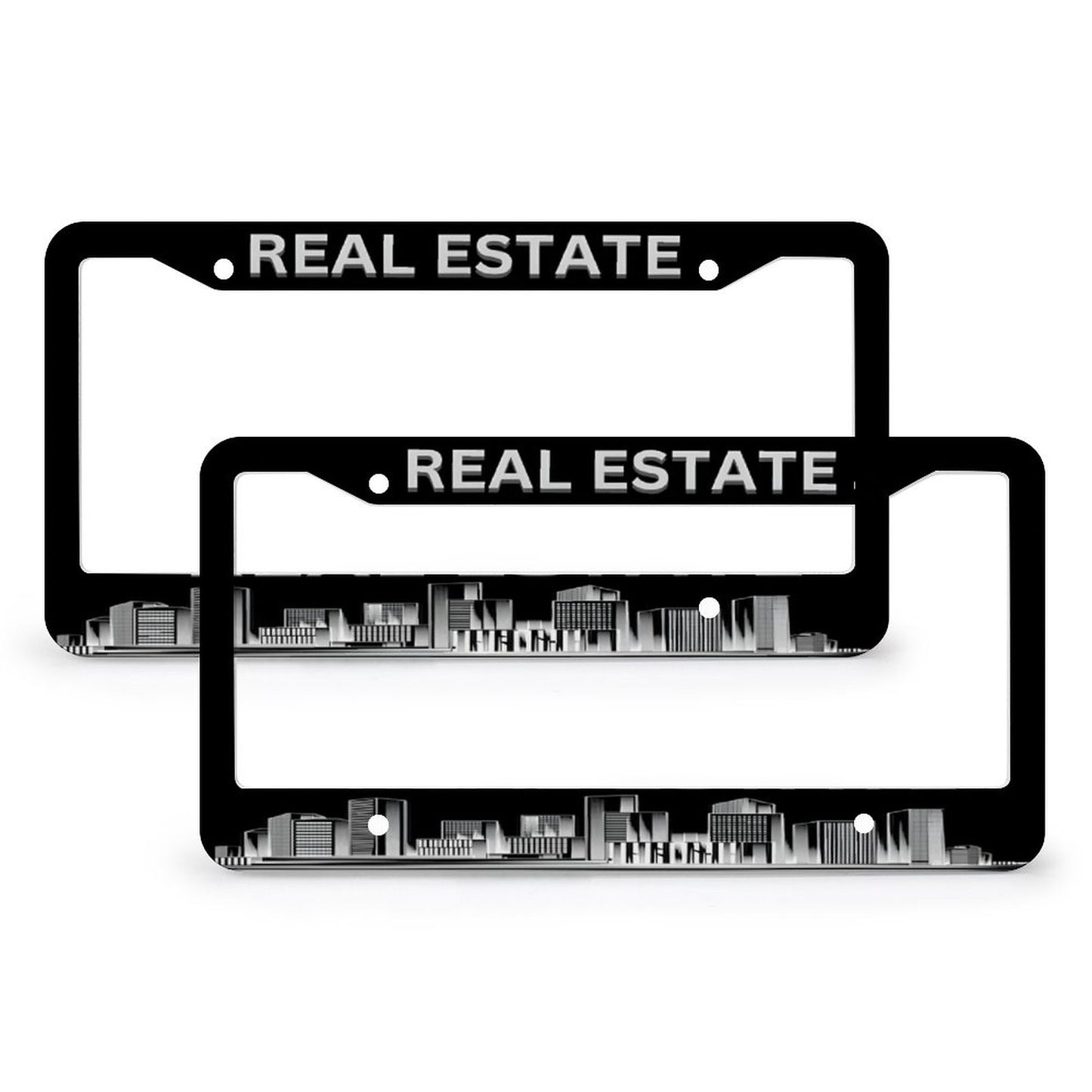 License Plate Frames with 4 Round Holes (1 Pair)