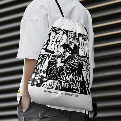 Custom Drawstring Bags with Waffle Cloth Designs