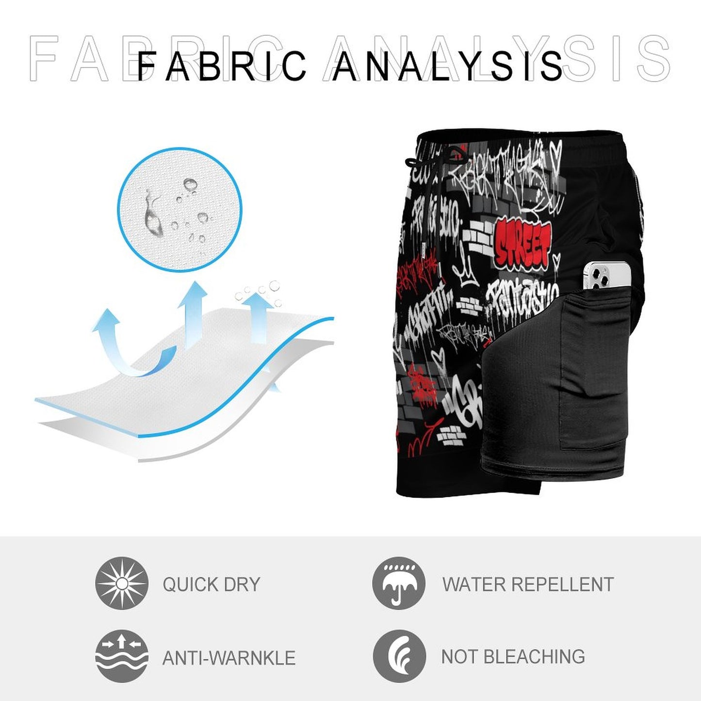 Men's Beach Shorts with 4 Pockets
