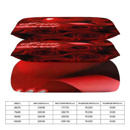 3-Piece Bedding Set-102"x90"/ 259x229cm (Dual-sided Printing)
