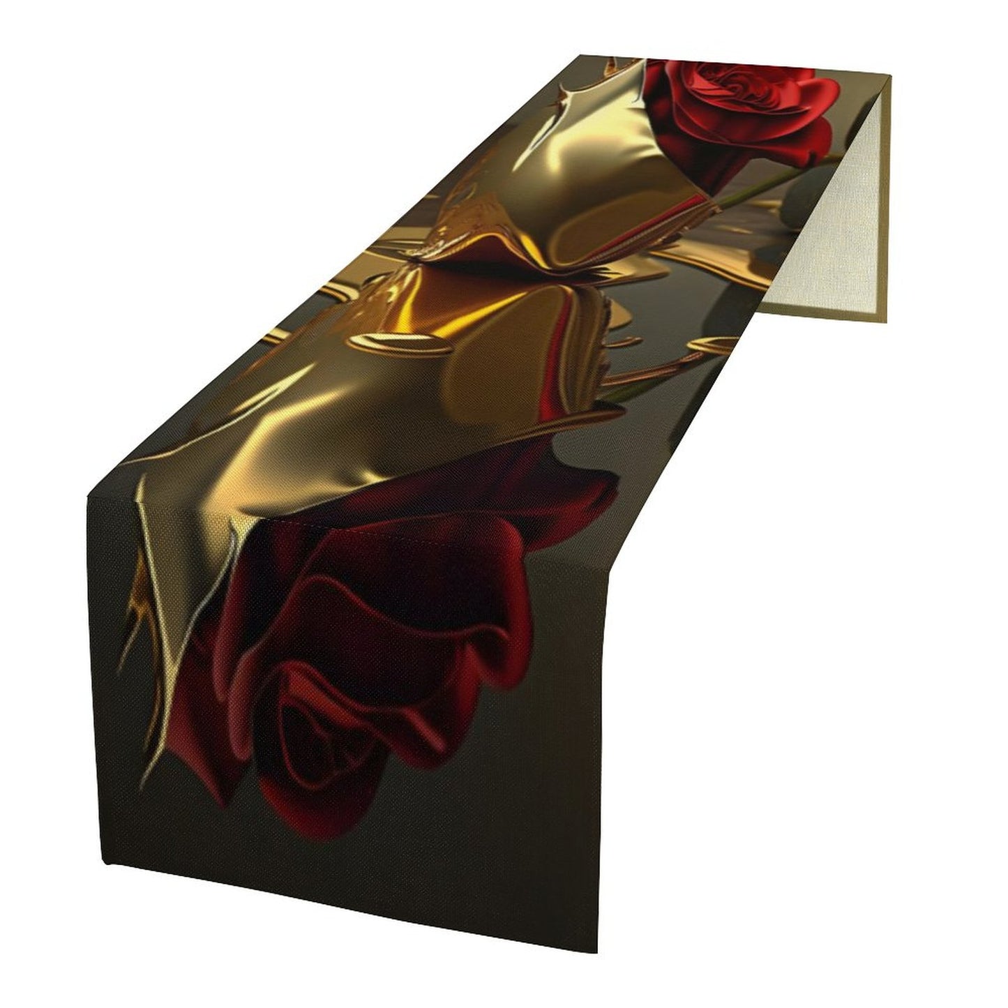 ROSE IN GOLD Flax Table Runner