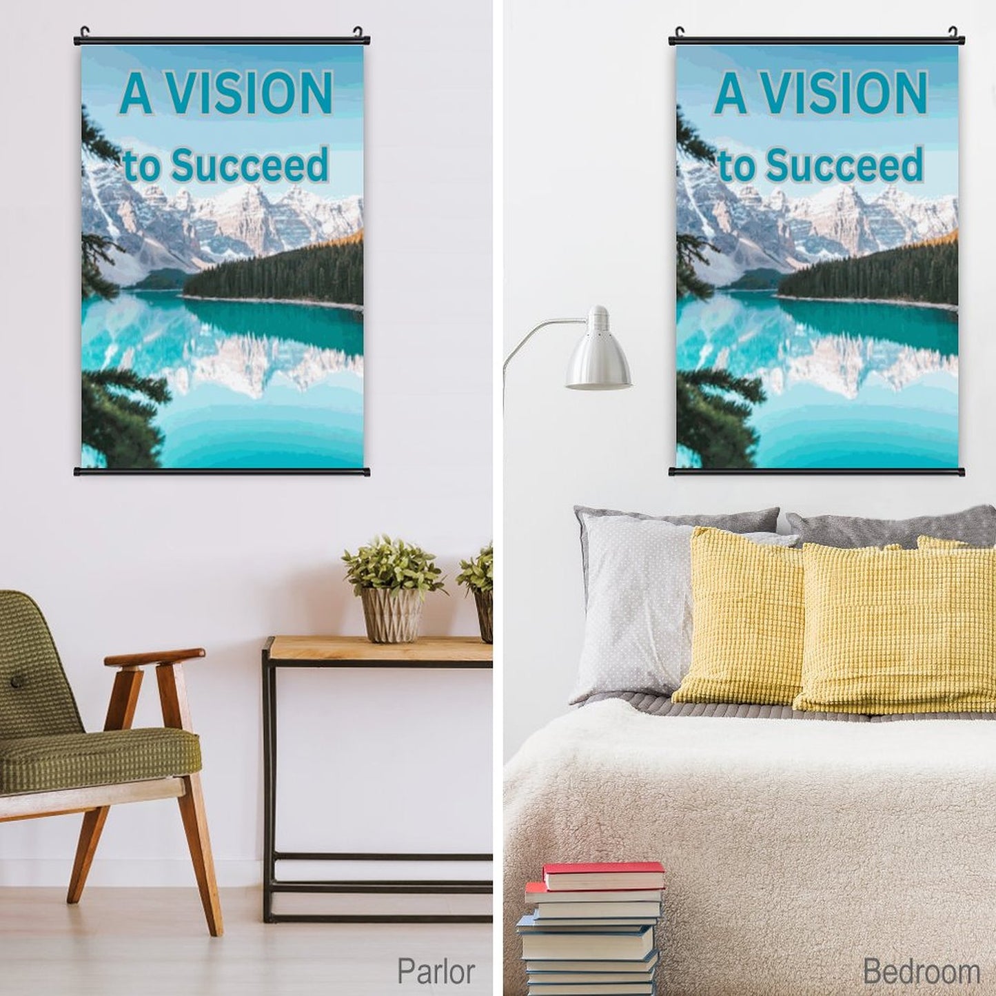 Canvas Hanging Poster with Scrolls-16"x24"/ 40x60cm