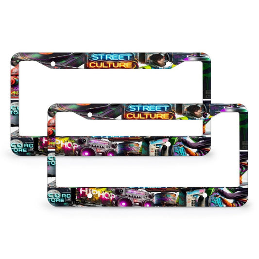 License Plate Frames with 4 Round Holes (1 Pair)