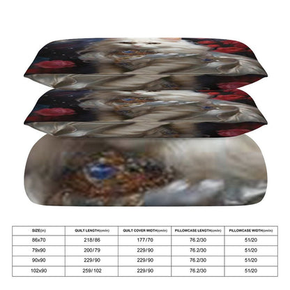 3-Piece Bedding Set-90"x90"/ 229x229cm (Dual-sided Printing)
