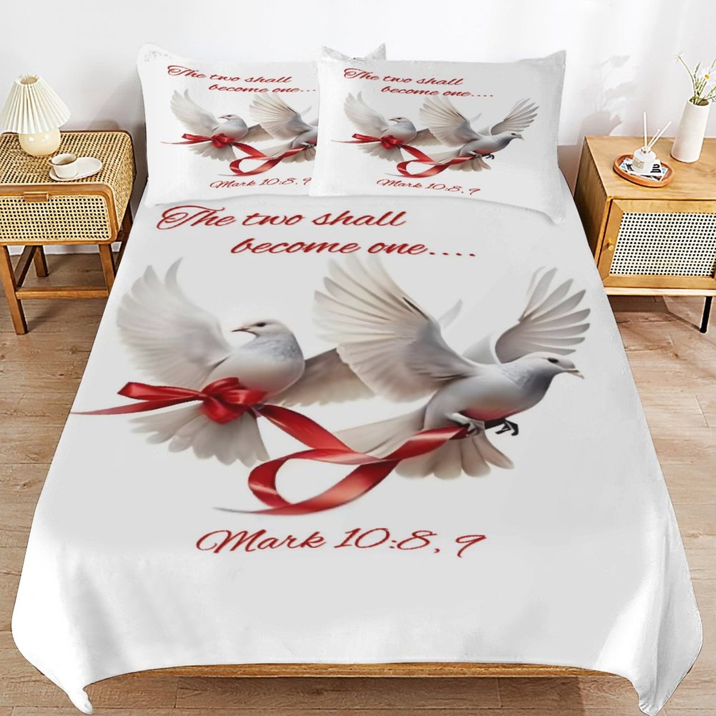 3-Piece Bedding Set-86"×70"/ 218×177cm (Dual-sideded Printing)