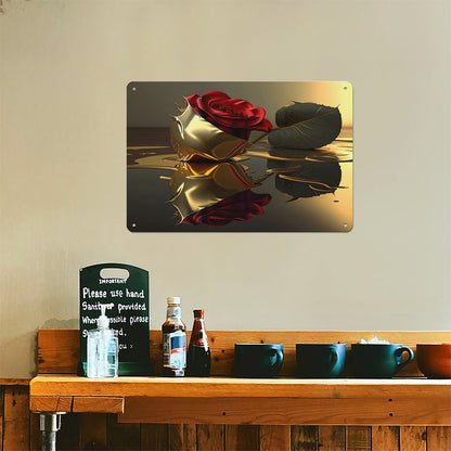 Custom Decorative Metal Sign-Horizontal 8"x12"/20x30cm-ROSE ON GOLD