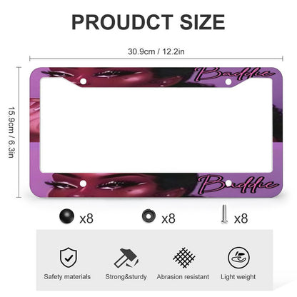 License Plate Frames with 4 Round Holes (1 Pair)