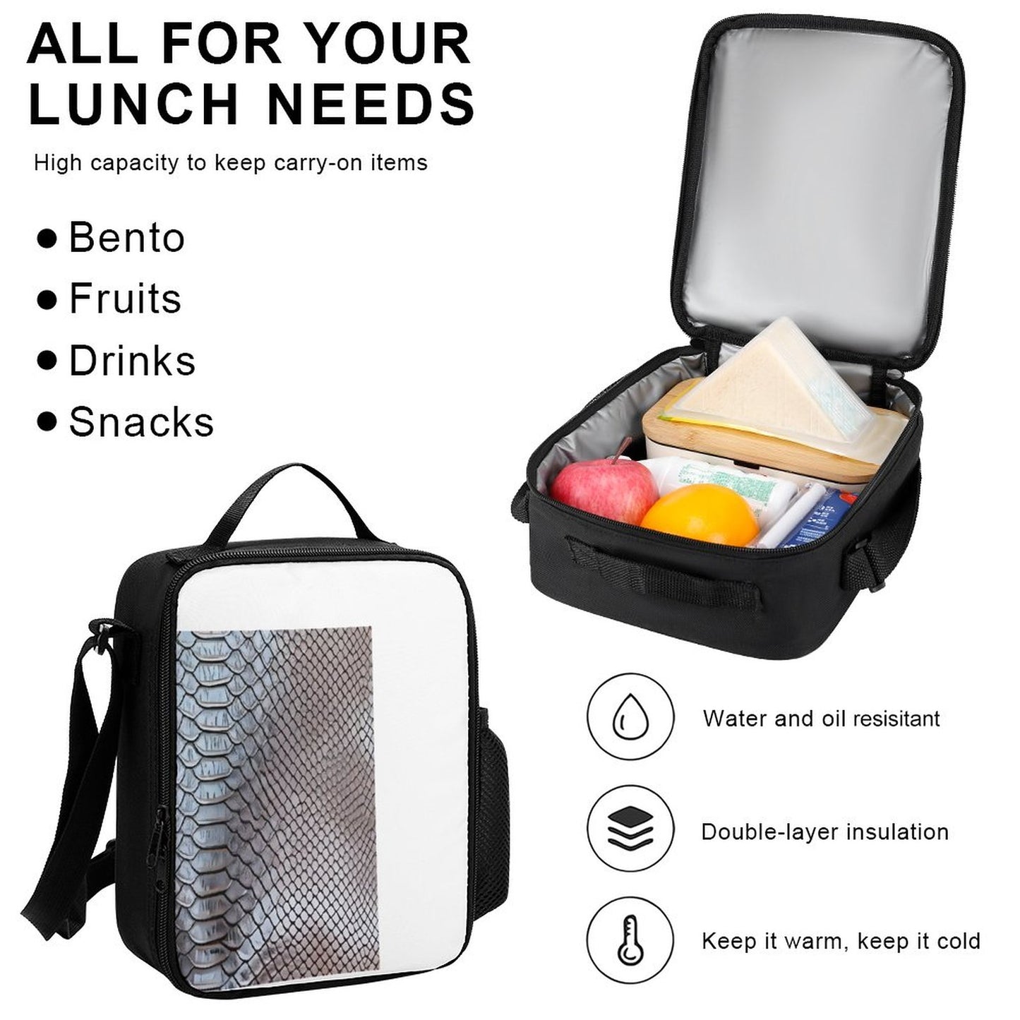 Set of 3 Bags (Shoulder Bag Lunch Bag & Pencil Pouch)