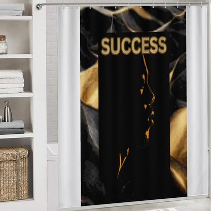 Shower Curtain Set with 3 Rugs