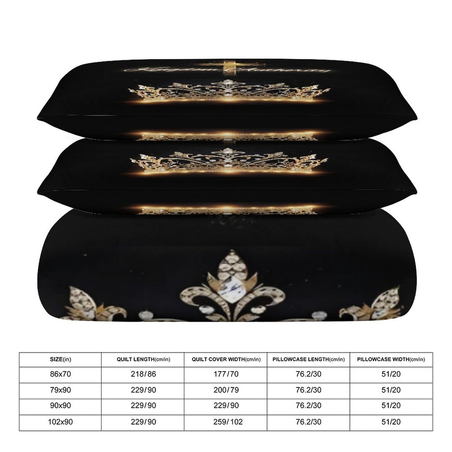 3-Piece Bedding Set-102"x90"/ 259x229cm (Dual-sided Printing)