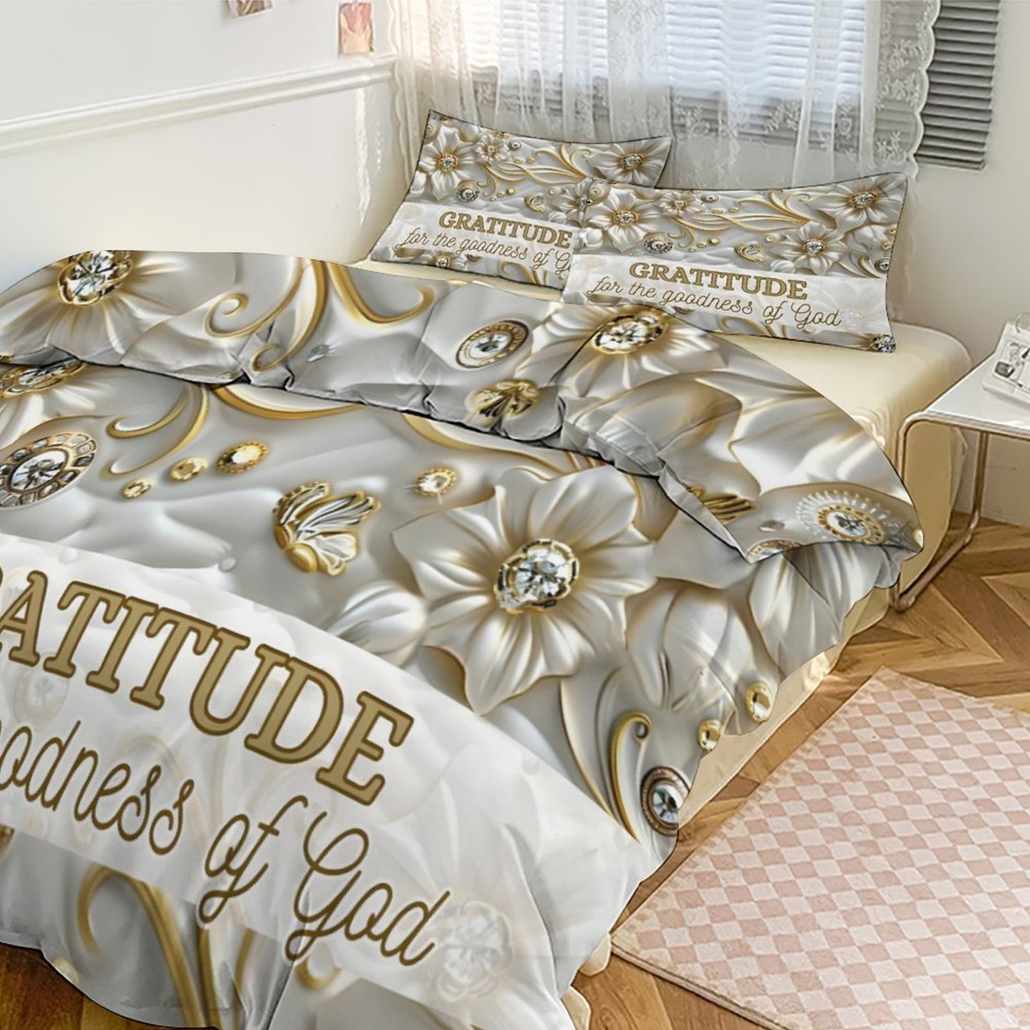3-Piece Bedding Set-86"×70"/ 218×177cm (Dual-sideded Printing)
