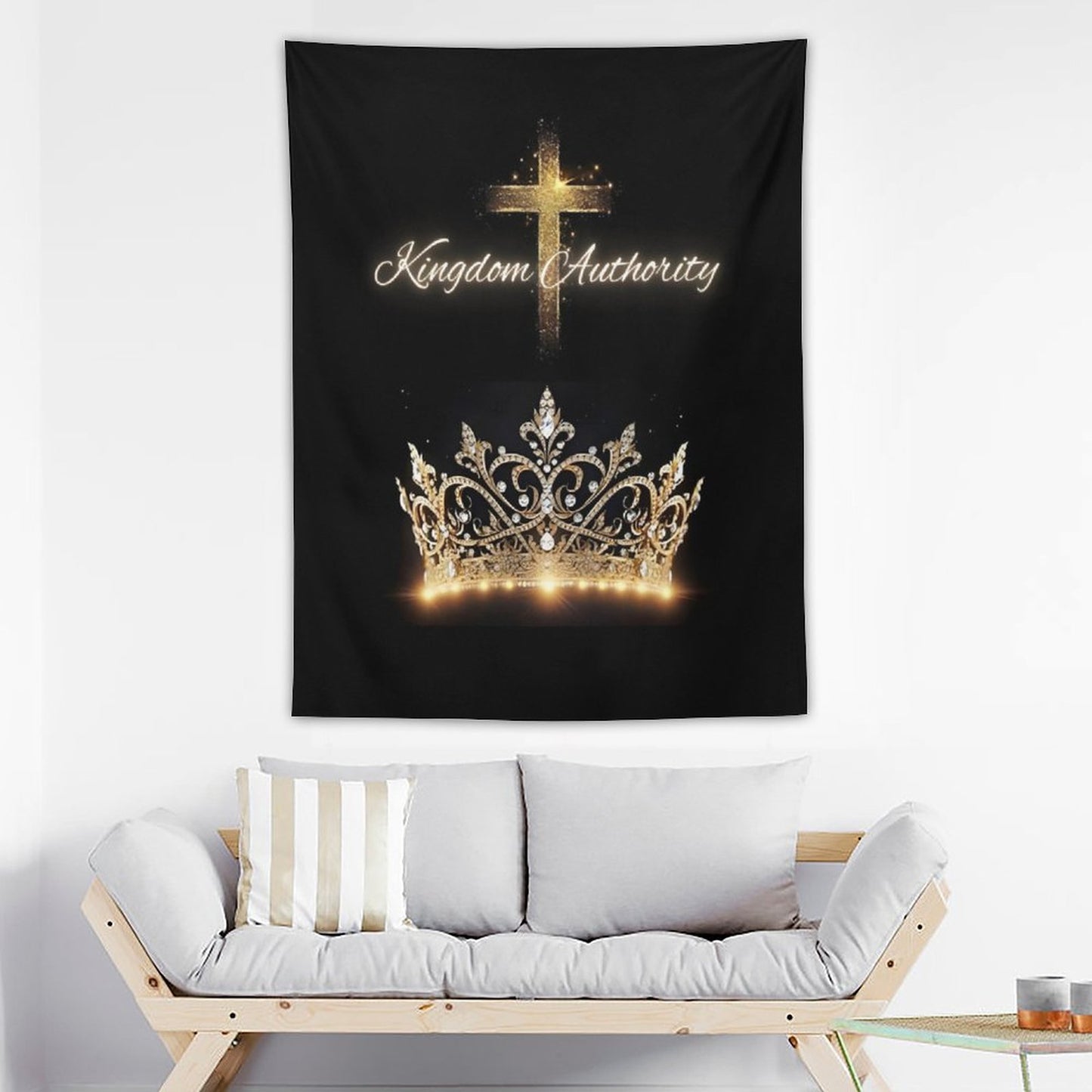 Wall Art with Vertical Tapestry