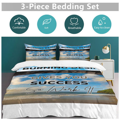 3-Piece Bedding Set-102"x90"/ 259x229cm (Dual-sided Printing)