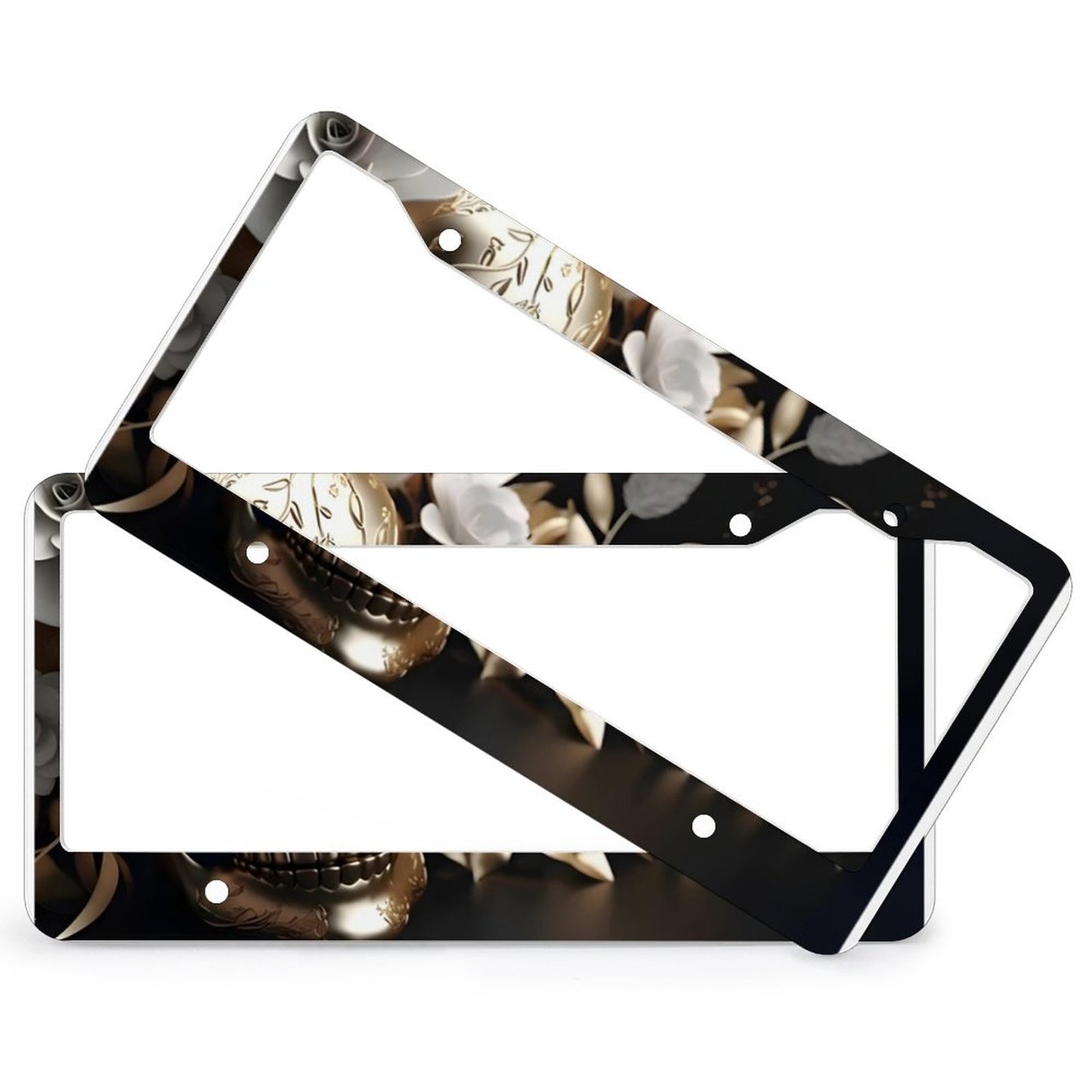 License Plate Frames with 4 Round Holes (1 Pair)