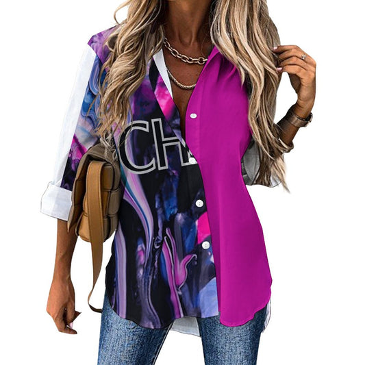 CHAOS Women's Irregular hem Shirt-*SMALL-8XL