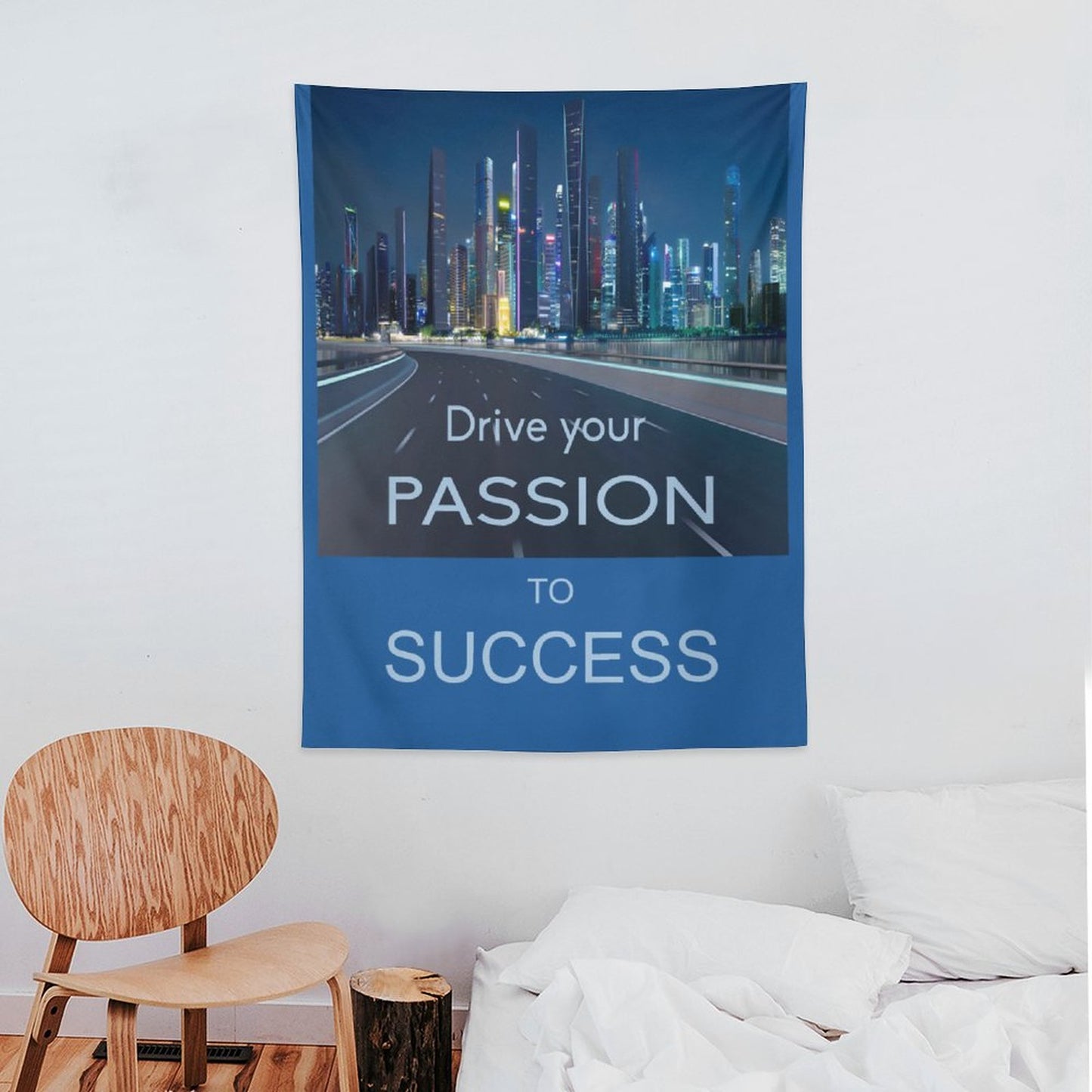 Wall Art with Vertical Tapestry