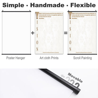 Canvas Hanging Poster with Scrolls-16"x24"/ 40x60cm