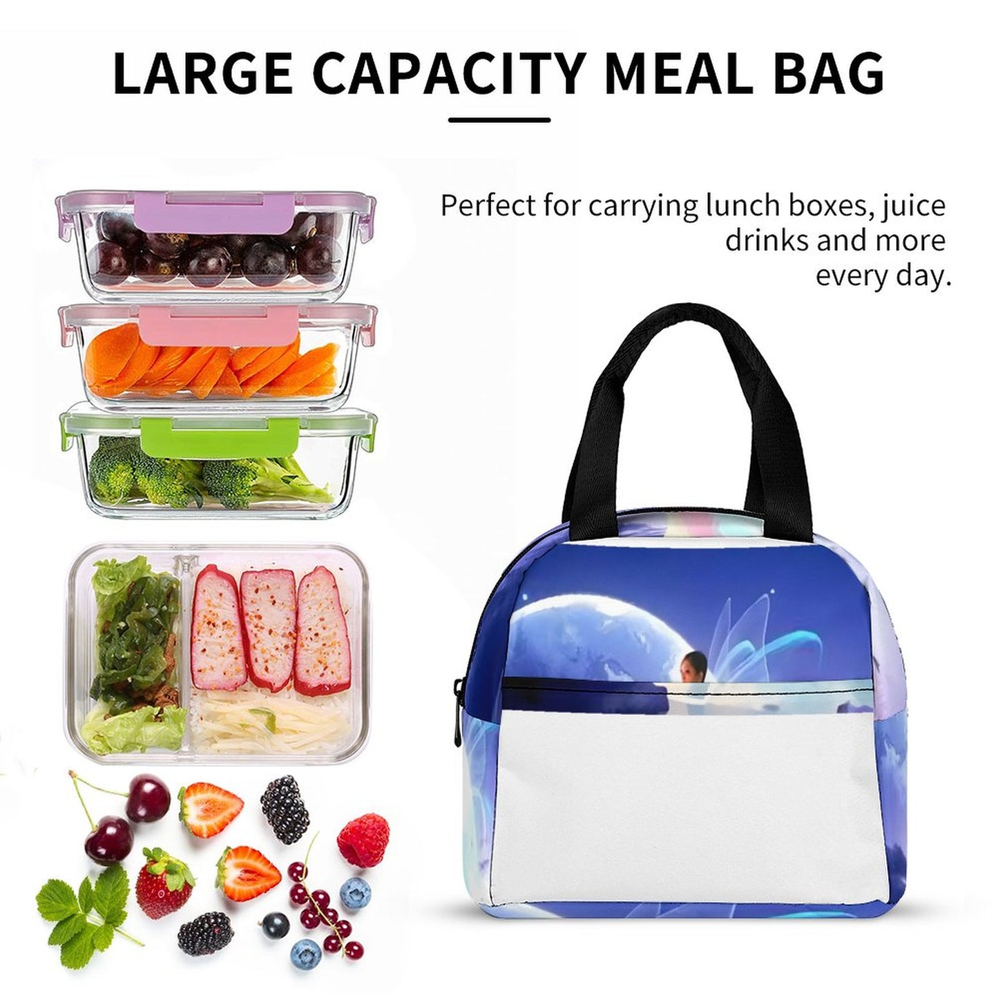 Insulated Lunch Bag with Pocket (All-Over Printing)