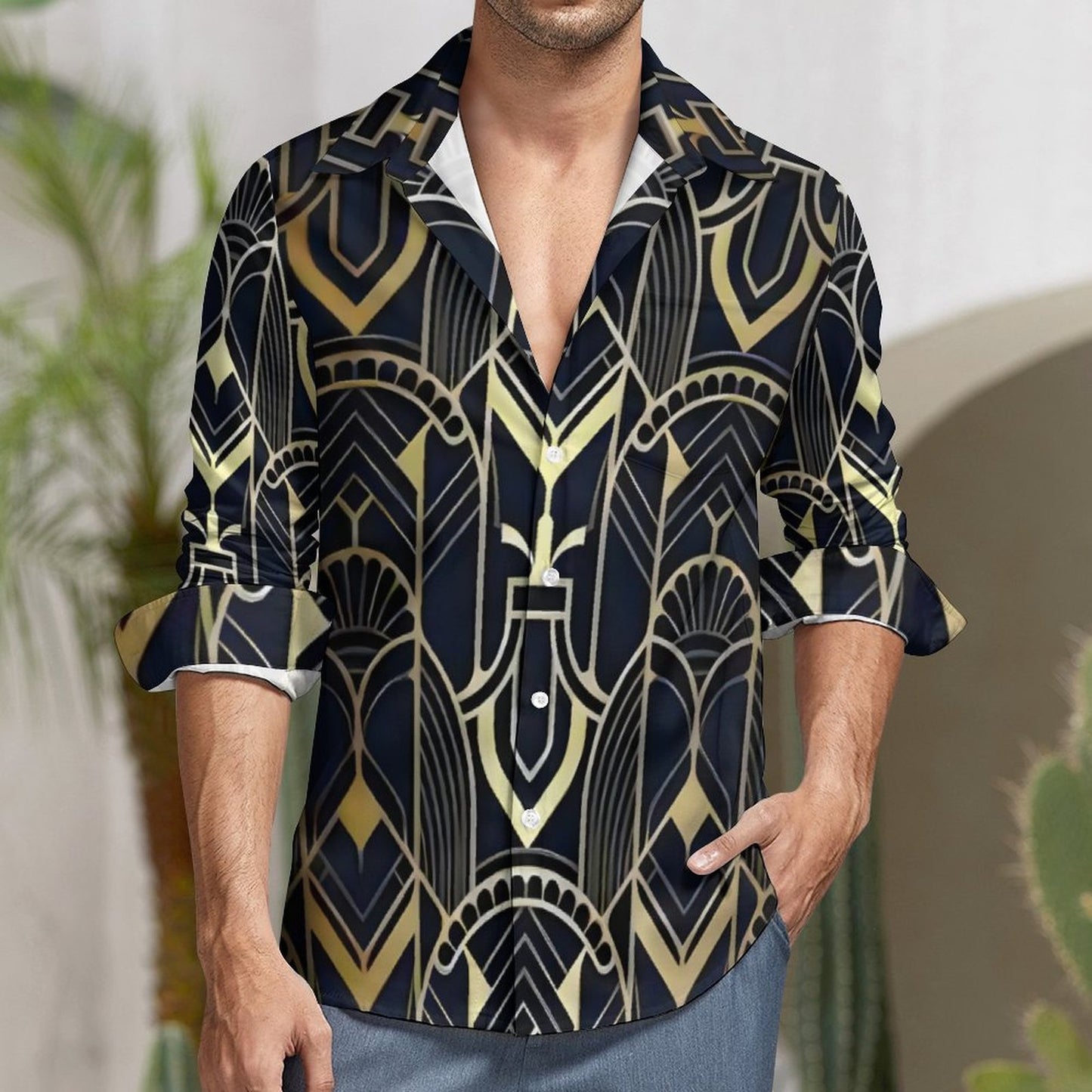 Men's Long Sleeve Shirt with Pocket LS (All-Over Printing)