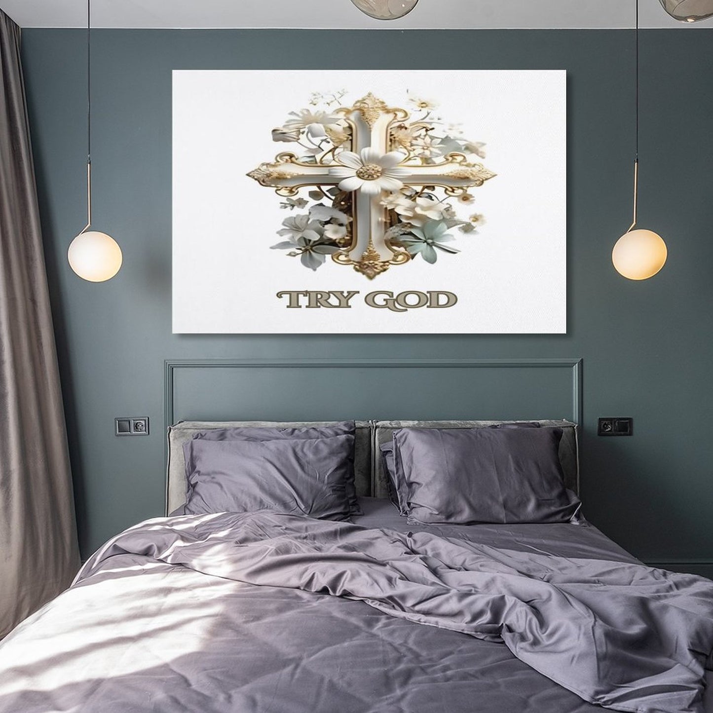 Hanging Canvas (Horizontal 3:2)-12x18 inch/ 8x12 inch-TRY GOD