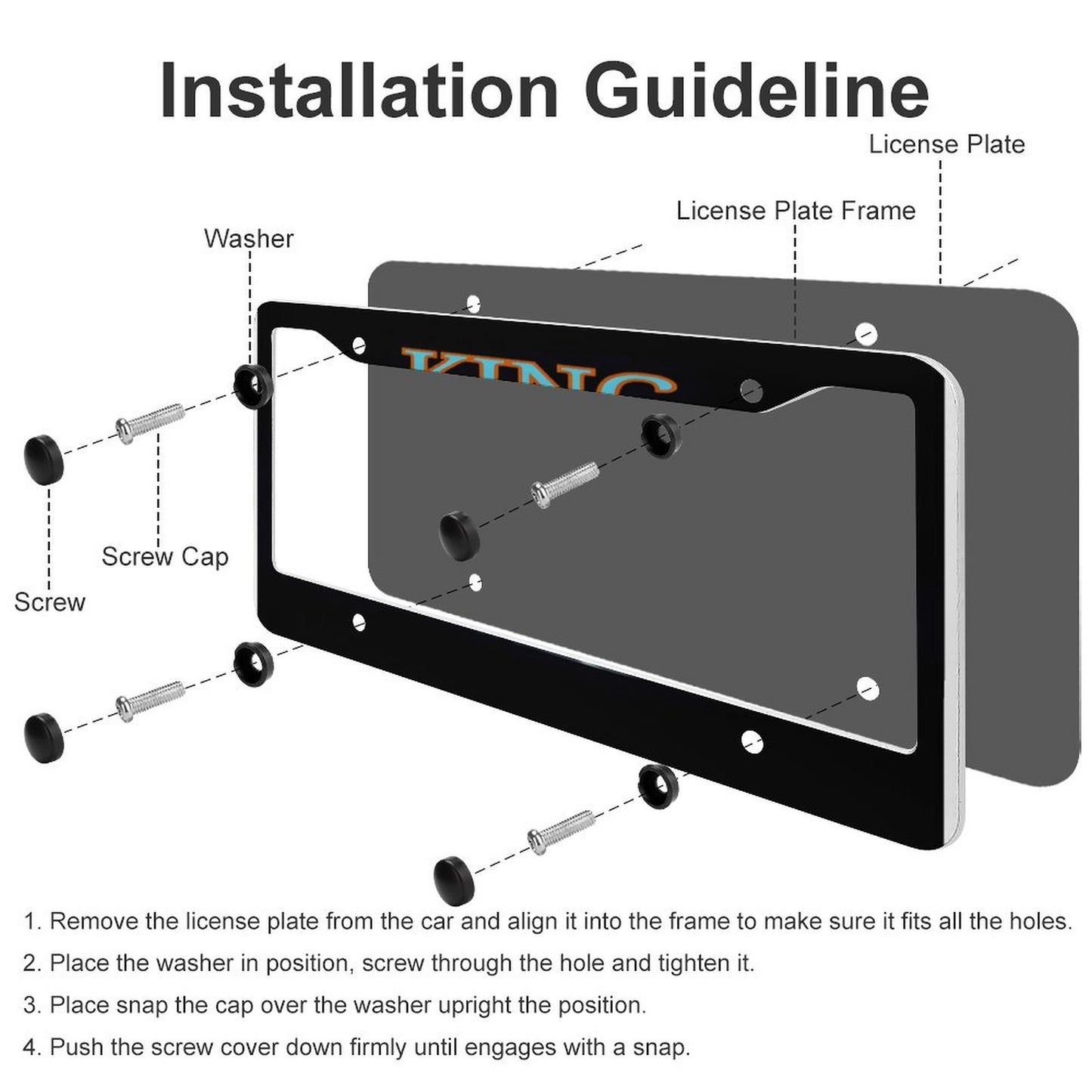License Plate Frames with 4 Round Holes (1 Pair)