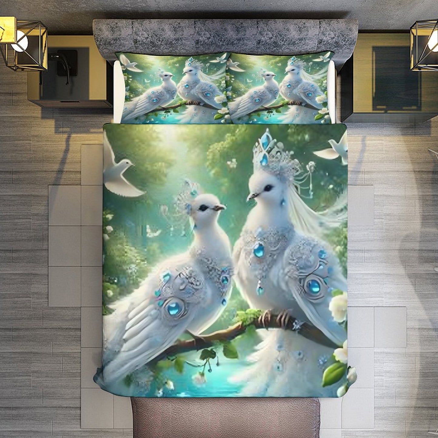 3-Piece Bedding Set-90"x90"/ 229x229cm (Dual-sided Printing)