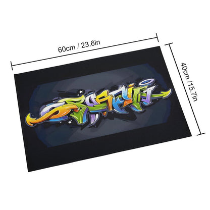 COLORFUL GRAFFITI Crystal Velvet Bedroom Floor Mat