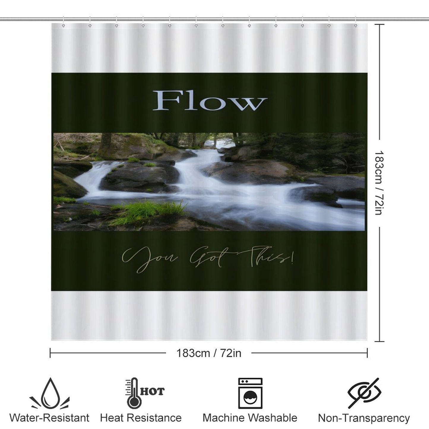 Shower Curtain Set with 3 Rugs
