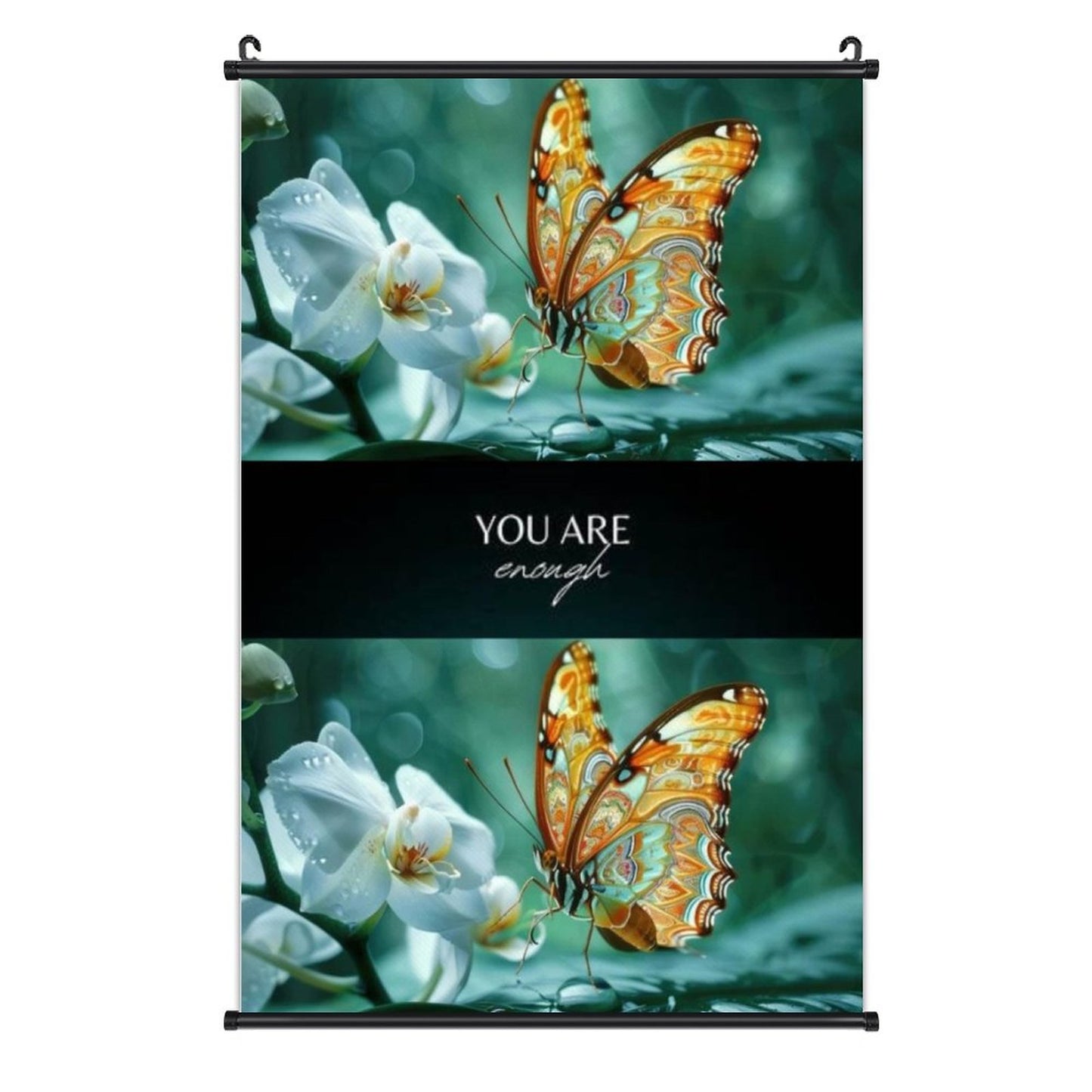 Canvas Hanging Poster with Scrolls-16"x24"/ 40x60cm-YOU ARE ENOUGH