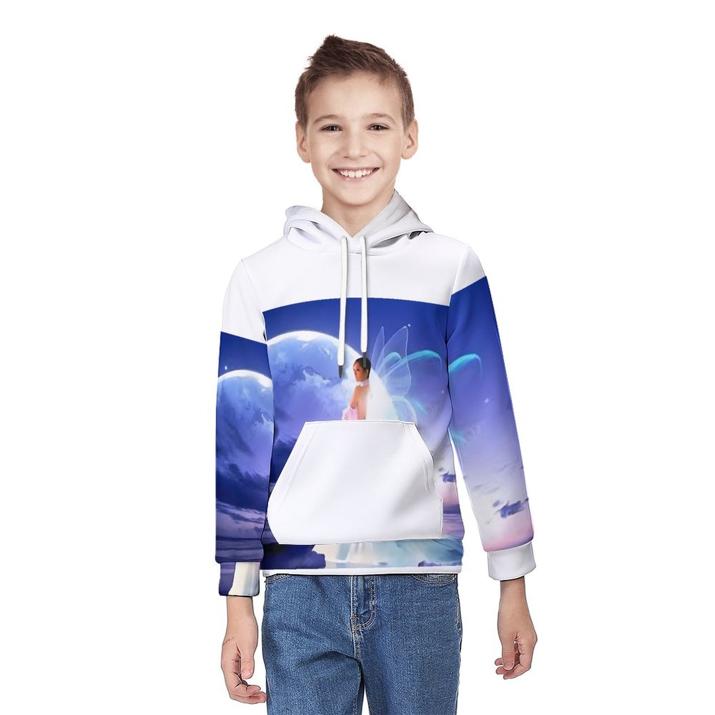 160gsm Children's Lightweight Pullover Hoodie A38H (All-Over Printing)