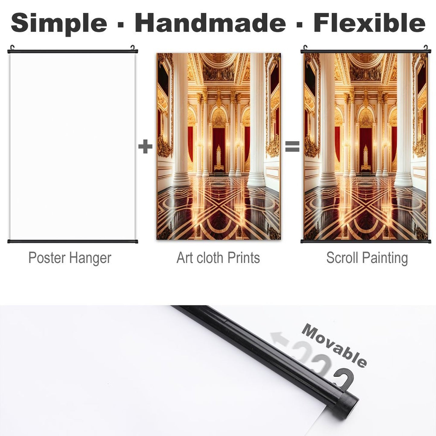 Canvas Hanging Poster with Scrolls-16"x24"/ 40x60cm