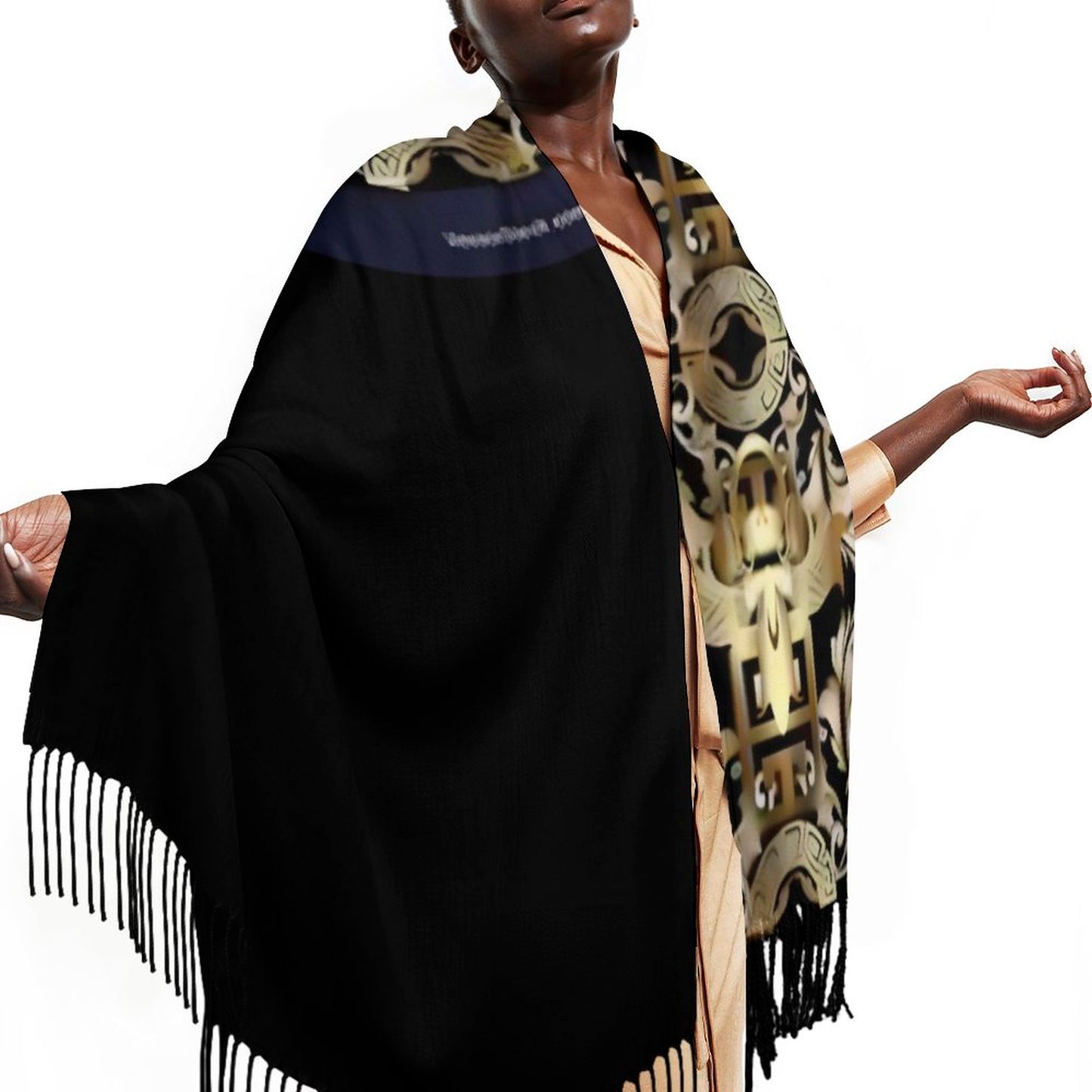 Cashmere-like Tassel Scarf (All-Over Printing)
