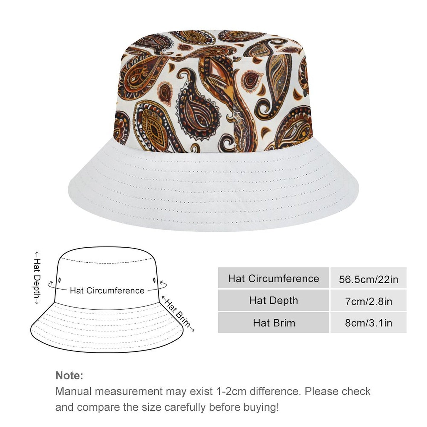 ORANGE PAISLEY Unisex Bucket Hat