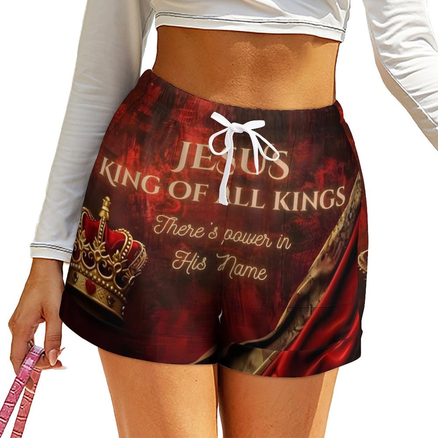 Loose High Waisted Shorts(All-Over Printing)