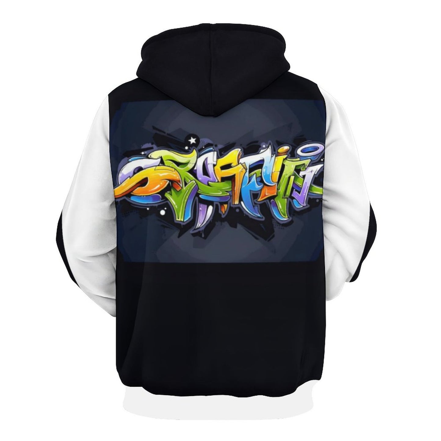 COLORFUL GRAFFITI 2-Tone Sleeves Hoodie-SMALL-3XL