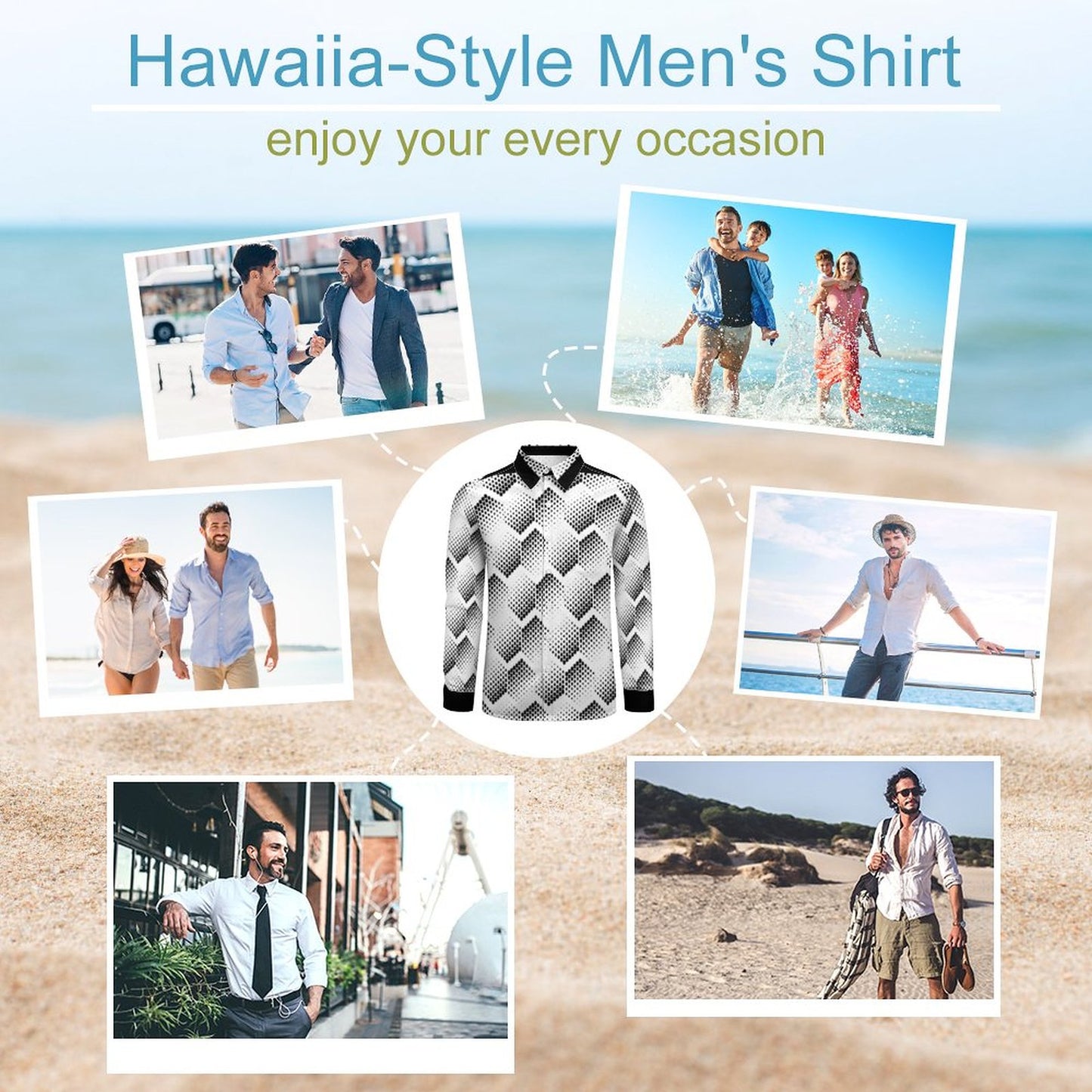 Men's Long Sleeve Shirt with Pocket LS (All-Over Printing)