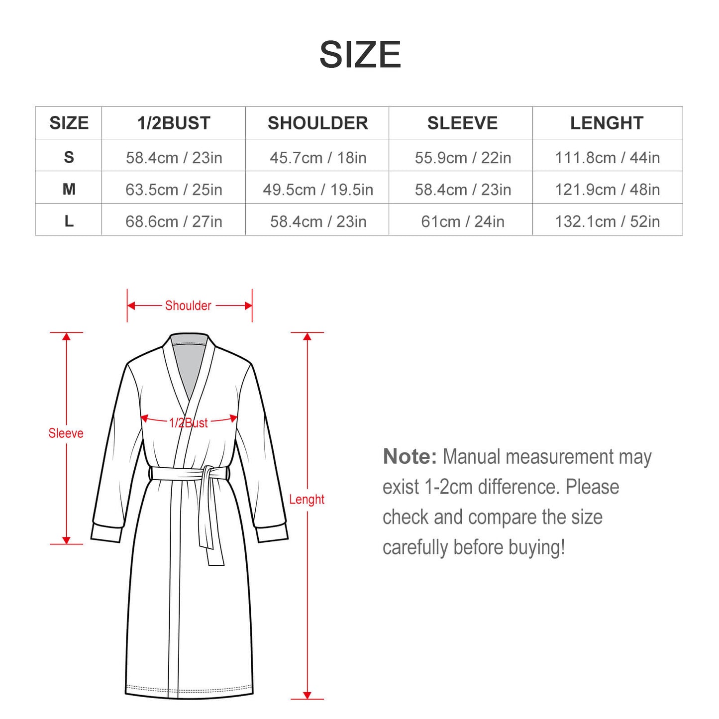 180gsm Adult Robes(All-Over Printing)