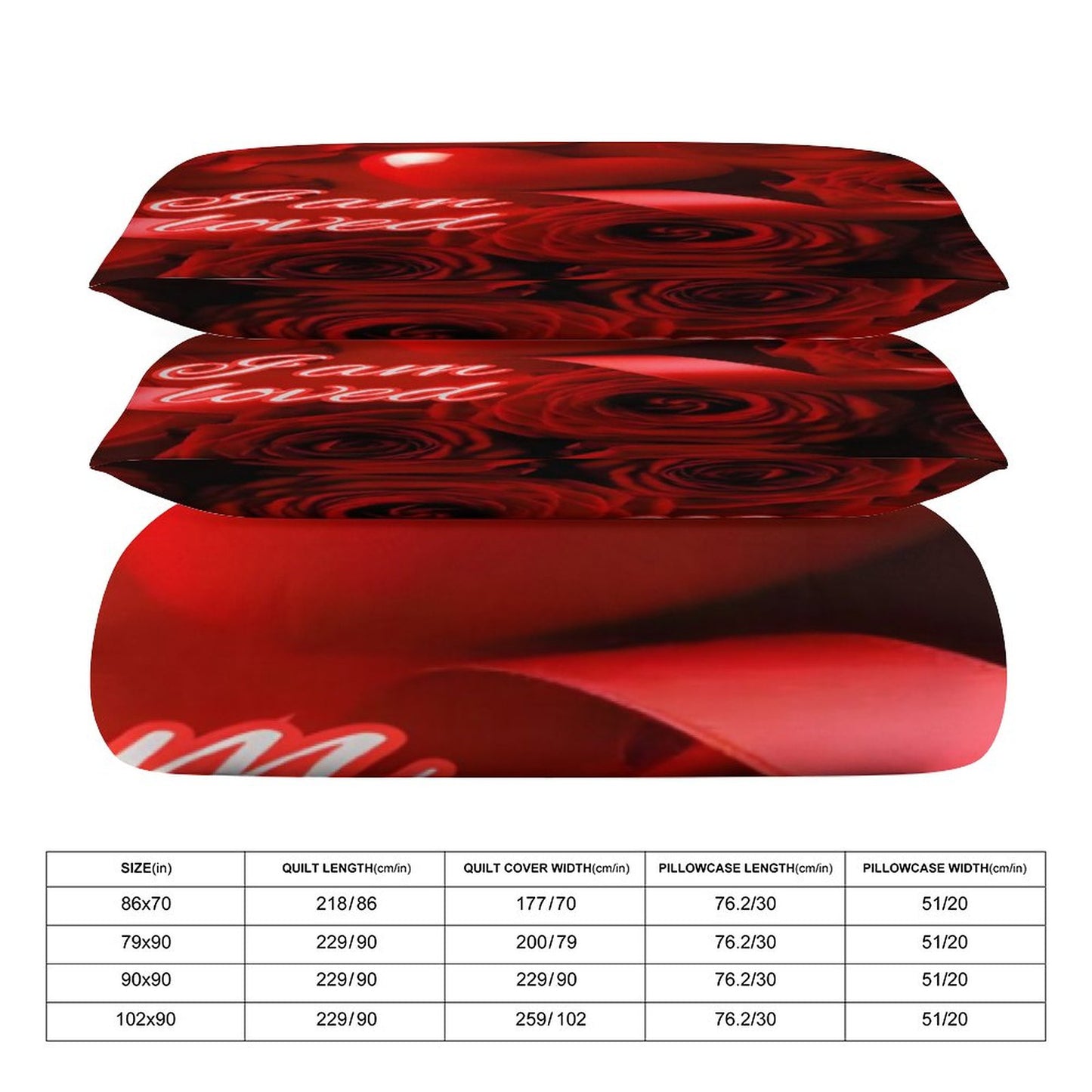 3-Piece Bedding Set-102"x90"/ 259x229cm (Dual-sided Printing)