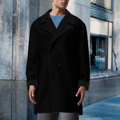 Double Breasted Suit Collar Trench Coat(All-Over Printing)
