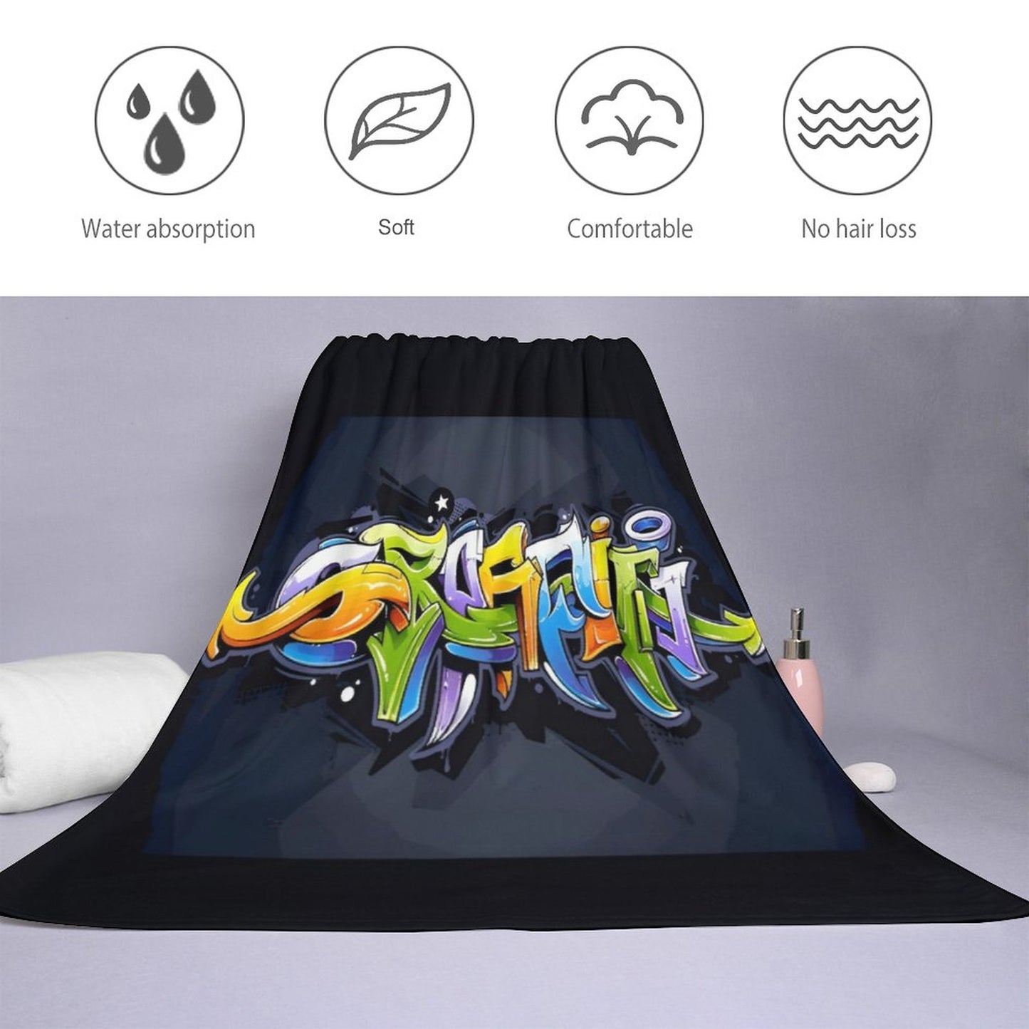 COLORFUL GRAFFITI Bath Towel 70x140