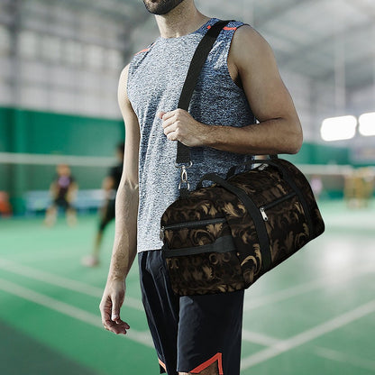 BLACK & GOLD ACCENT Oxford Gym Duffle Bag