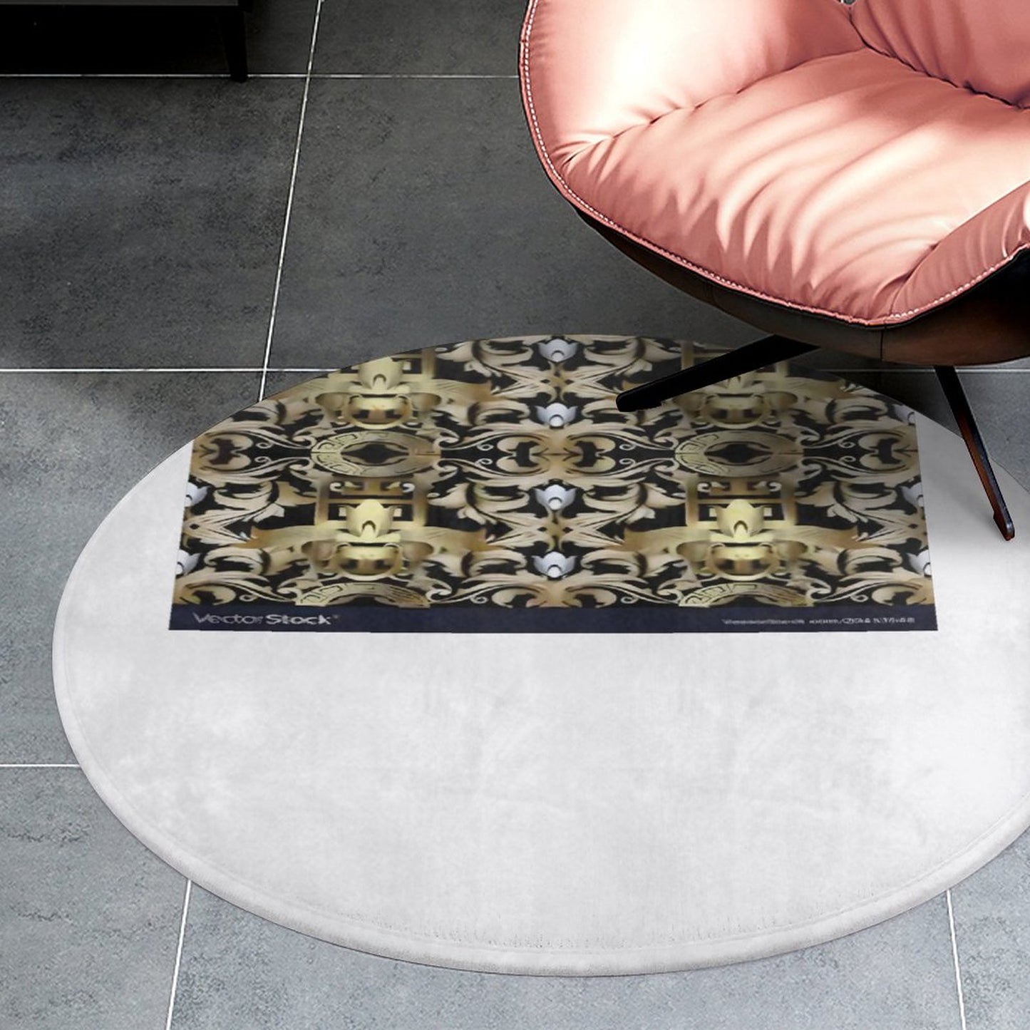 Round Coral Velvet Warm Floor Mat
