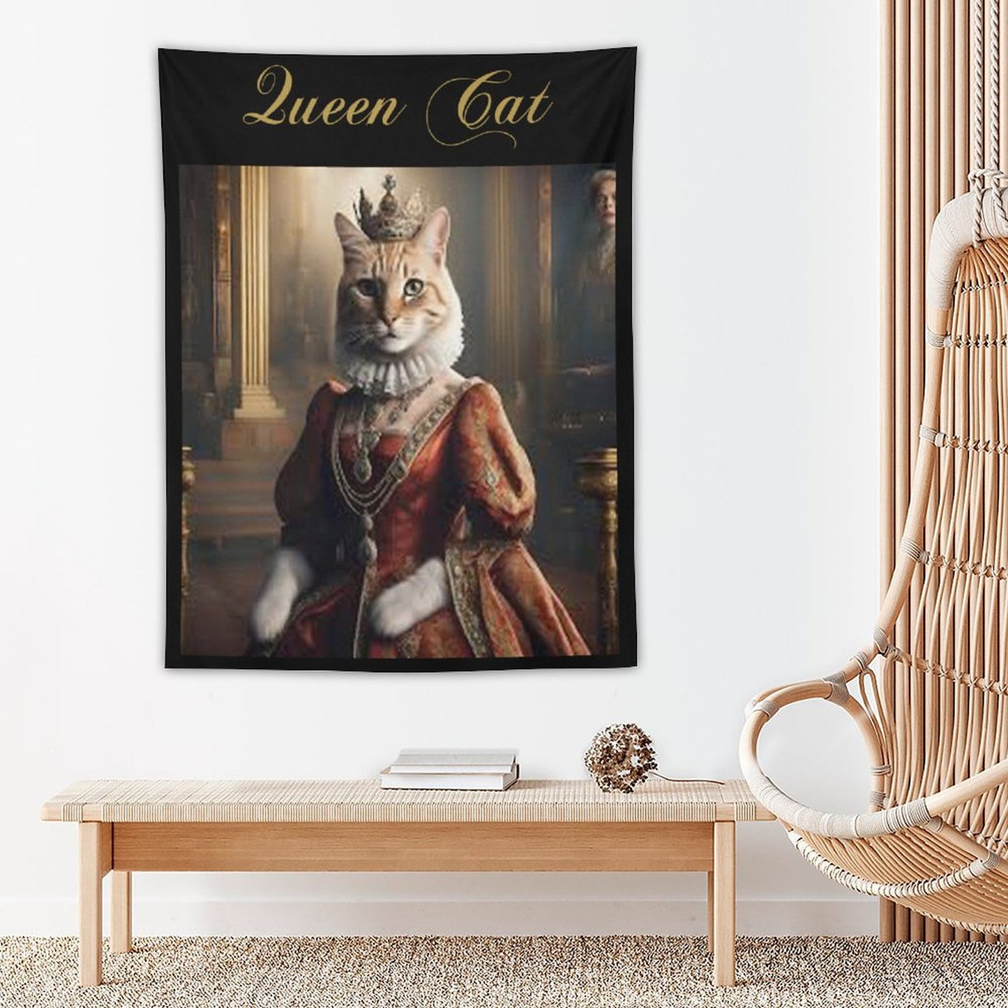 Wall Art with Vertical Tapestry