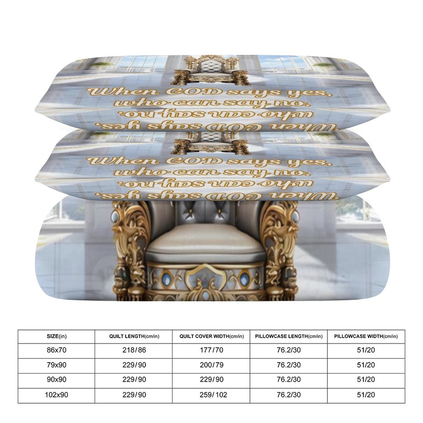 3-Piece Bedding Set-90"x90"/ 229x229cm (Dual-sided Printing)