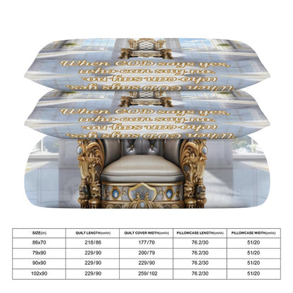 3-Piece Bedding Set-90"x90"/ 229x229cm (Dual-sided Printing)