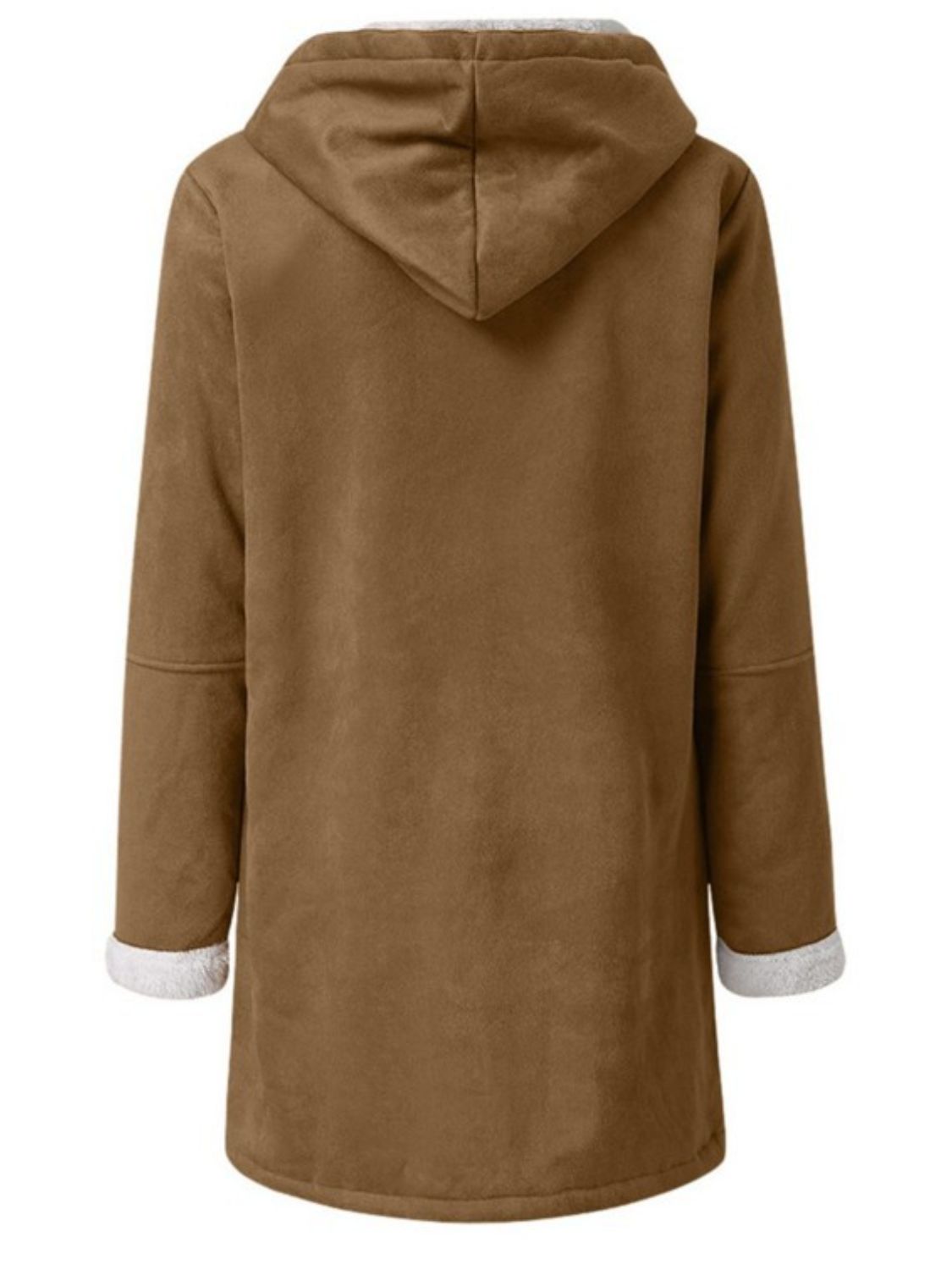 Full Size Pocketed Long Sleeve Hooded Toggle Jacket (many colors) -*SMALL-5XL