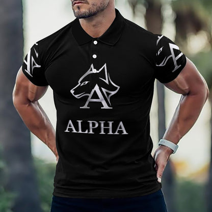 Custom Polo Shirts with All-Over printing Design Straight B612