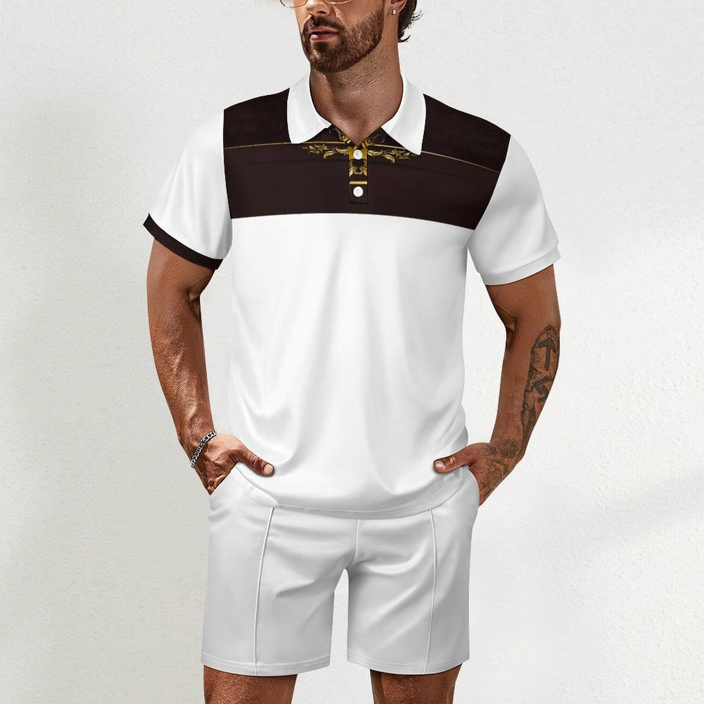 200gsm Short Sleeve Men's POLO Shirt Set A46TZ (All-Over Printing)