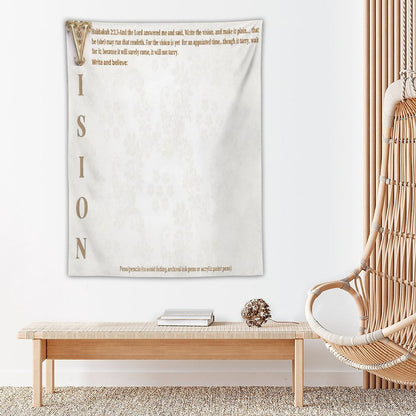 Wall Art with Vertical Tapestry
